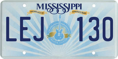 MS license plate LEJ130