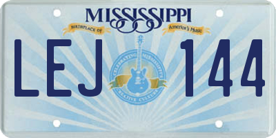 MS license plate LEJ144