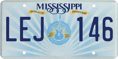 MS license plate LEJ146