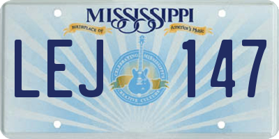 MS license plate LEJ147