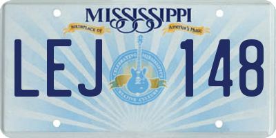 MS license plate LEJ148