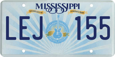 MS license plate LEJ155