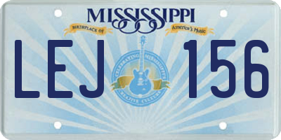 MS license plate LEJ156