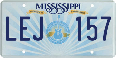 MS license plate LEJ157