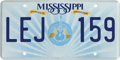 MS license plate LEJ159