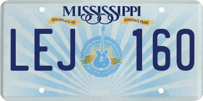 MS license plate LEJ160