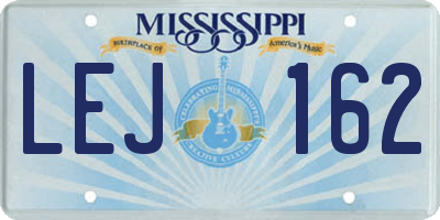 MS license plate LEJ162