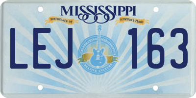 MS license plate LEJ163