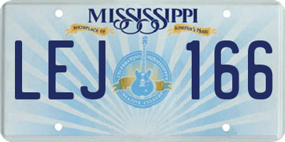 MS license plate LEJ166