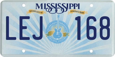 MS license plate LEJ168