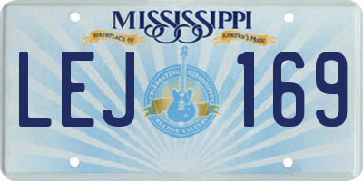 MS license plate LEJ169