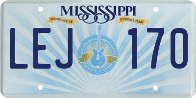 MS license plate LEJ170