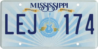 MS license plate LEJ174