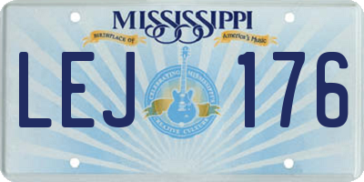MS license plate LEJ176