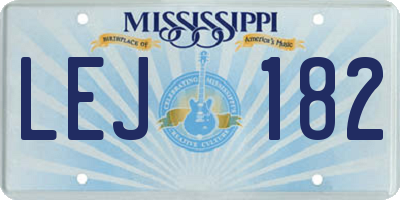 MS license plate LEJ182