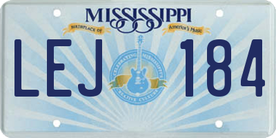 MS license plate LEJ184