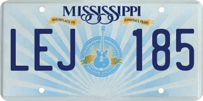MS license plate LEJ185
