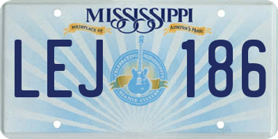 MS license plate LEJ186