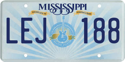 MS license plate LEJ188