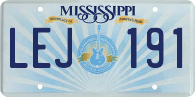 MS license plate LEJ191