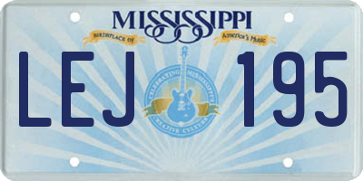 MS license plate LEJ195