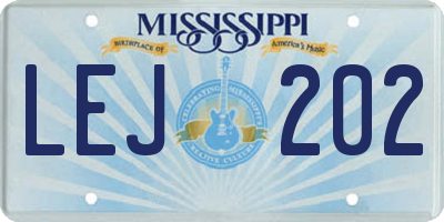 MS license plate LEJ202