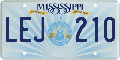 MS license plate LEJ210