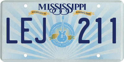MS license plate LEJ211