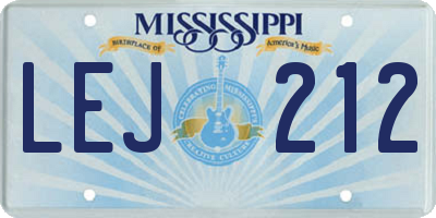 MS license plate LEJ212