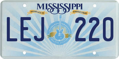 MS license plate LEJ220