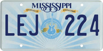 MS license plate LEJ224