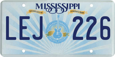 MS license plate LEJ226