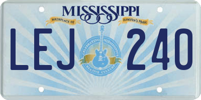 MS license plate LEJ240