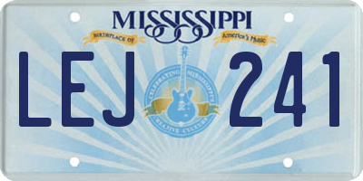 MS license plate LEJ241