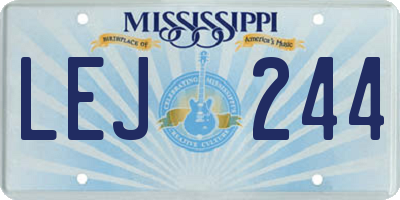 MS license plate LEJ244