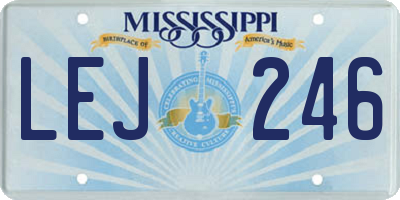 MS license plate LEJ246