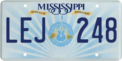 MS license plate LEJ248