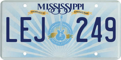 MS license plate LEJ249