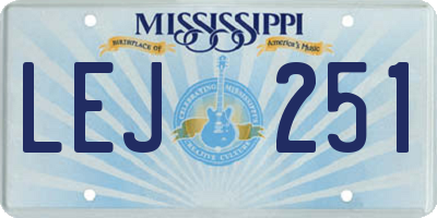 MS license plate LEJ251