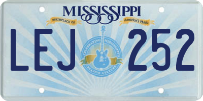 MS license plate LEJ252