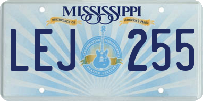 MS license plate LEJ255