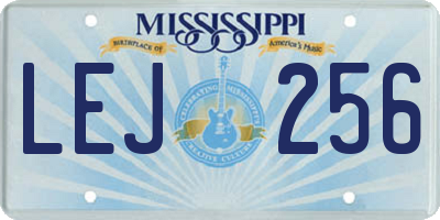 MS license plate LEJ256