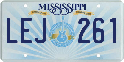 MS license plate LEJ261