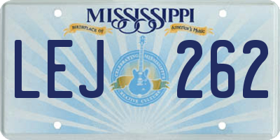 MS license plate LEJ262