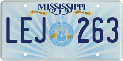 MS license plate LEJ263