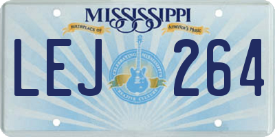 MS license plate LEJ264