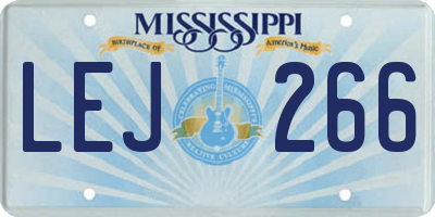 MS license plate LEJ266