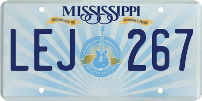 MS license plate LEJ267