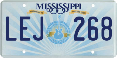 MS license plate LEJ268