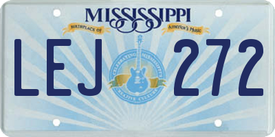 MS license plate LEJ272